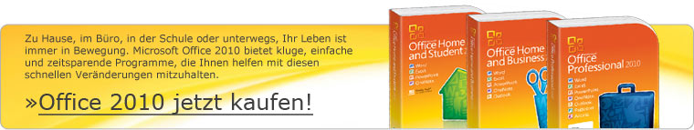 Microsoft Office 2010 jetzt kaufen