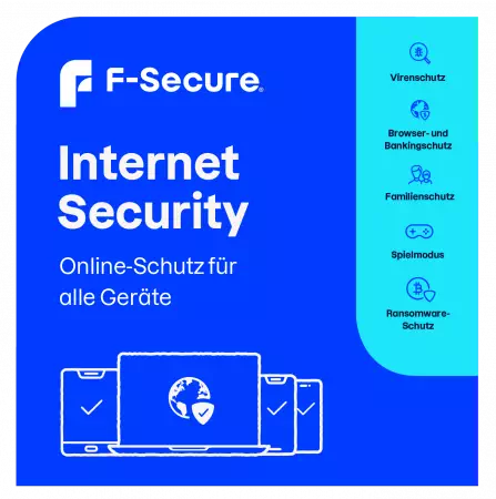 F-Secure INTERNET SECURITY für Schüler und Studenten für 1-3 Geräte - 12 Monate