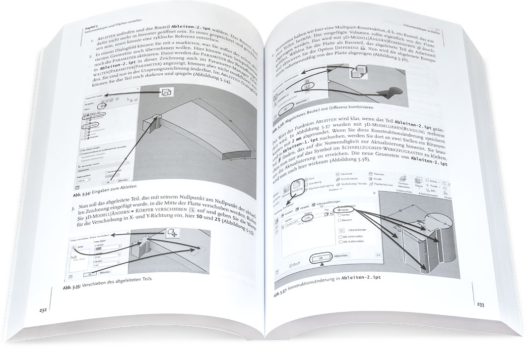 Blick ins Buch: 3D-Konstruktionen mit Autodesk Inventor 2021 und Inventor LT 2021