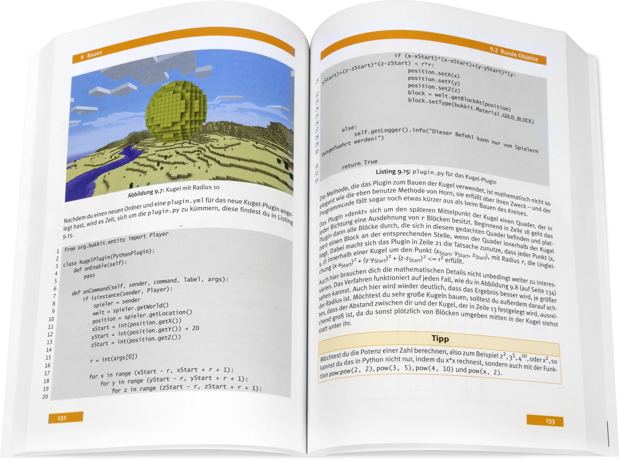 Blick ins Buch: Programmieren lernen mit Python und Minecraft
