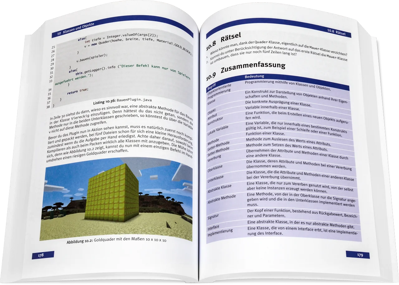 Blick ins Buch: Let's Play: Programmieren lernen mit Java und Minecraft