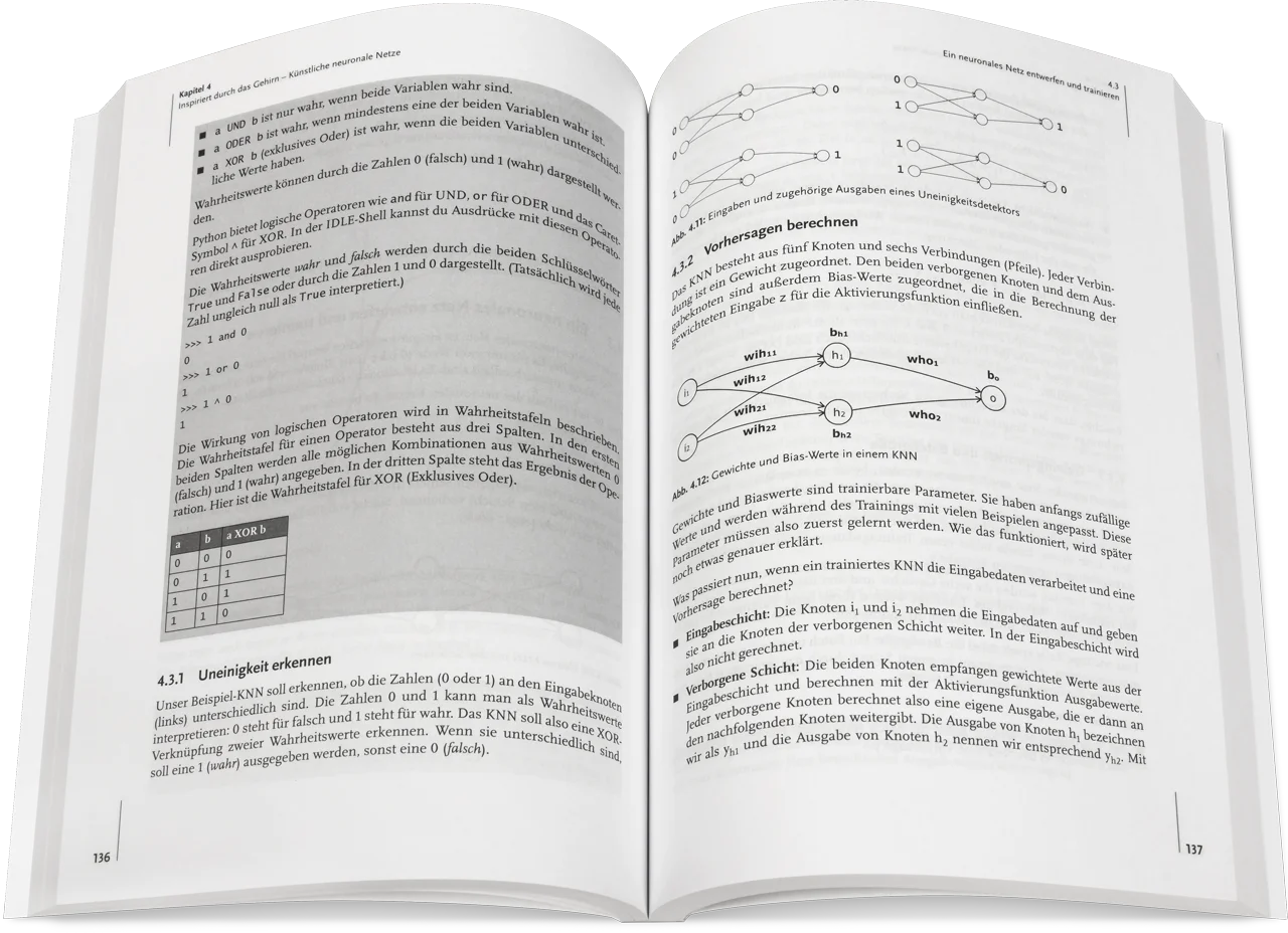 Blick ins Buch: KI-Projekte programmieren mit Python