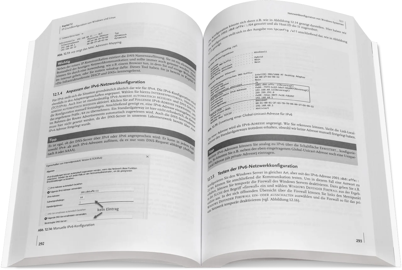 Blick ins Buch: Netzwerke - Verstehen, Einrichten, Administrieren