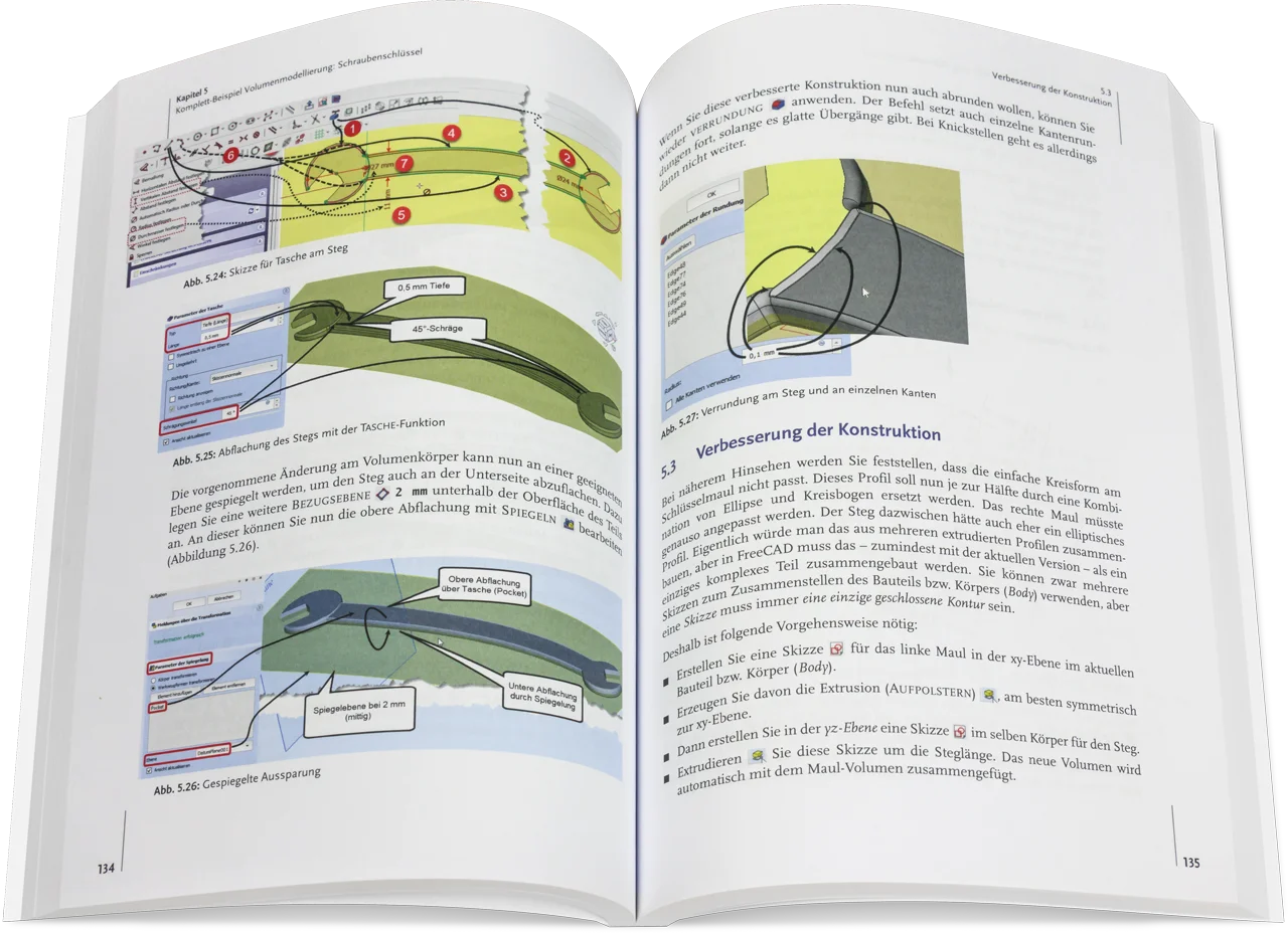 Blick ins Buch: FreeCAD - Der einfache Praxiseinstieg