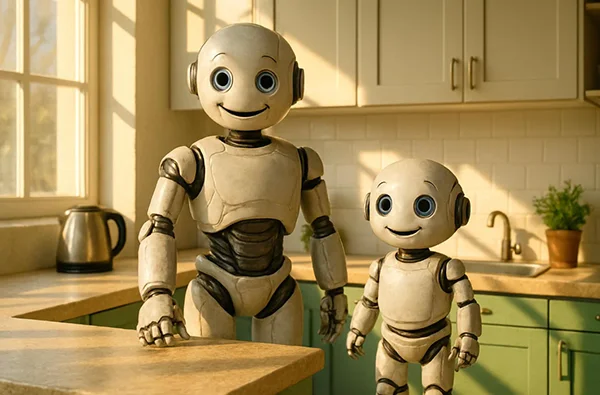Intro-Bild - ChatGPT - 2 Roboter in der Küche