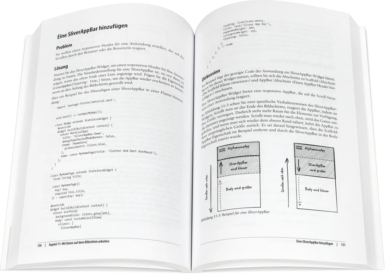 Blick ins Buch: Flutter & Dart Kochbuch
