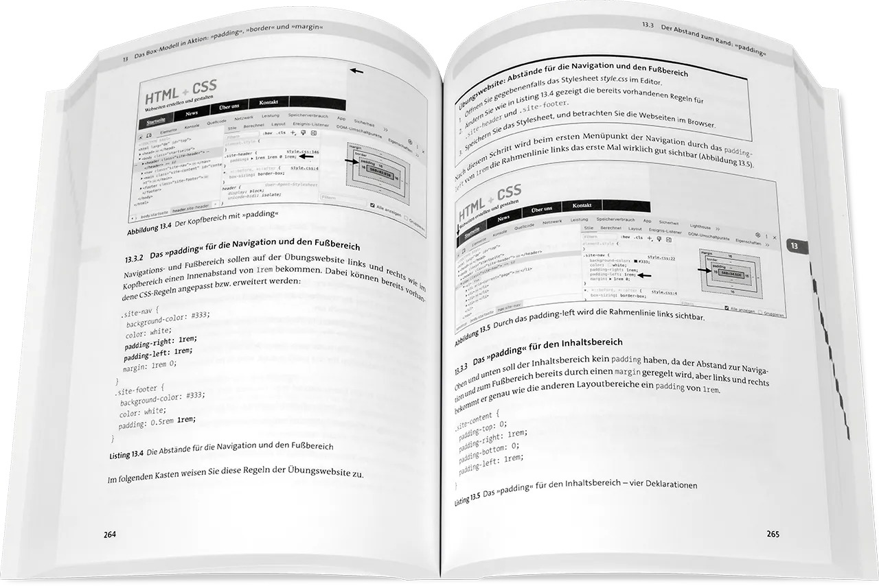 Blick ins Buch: Einstieg in HTML und CSS