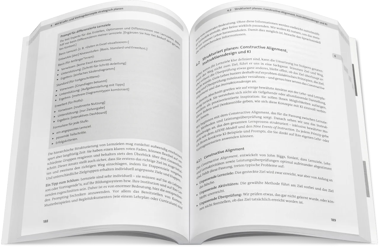 Blick ins Buch: KI in Lehre, Weiterbildung und Training