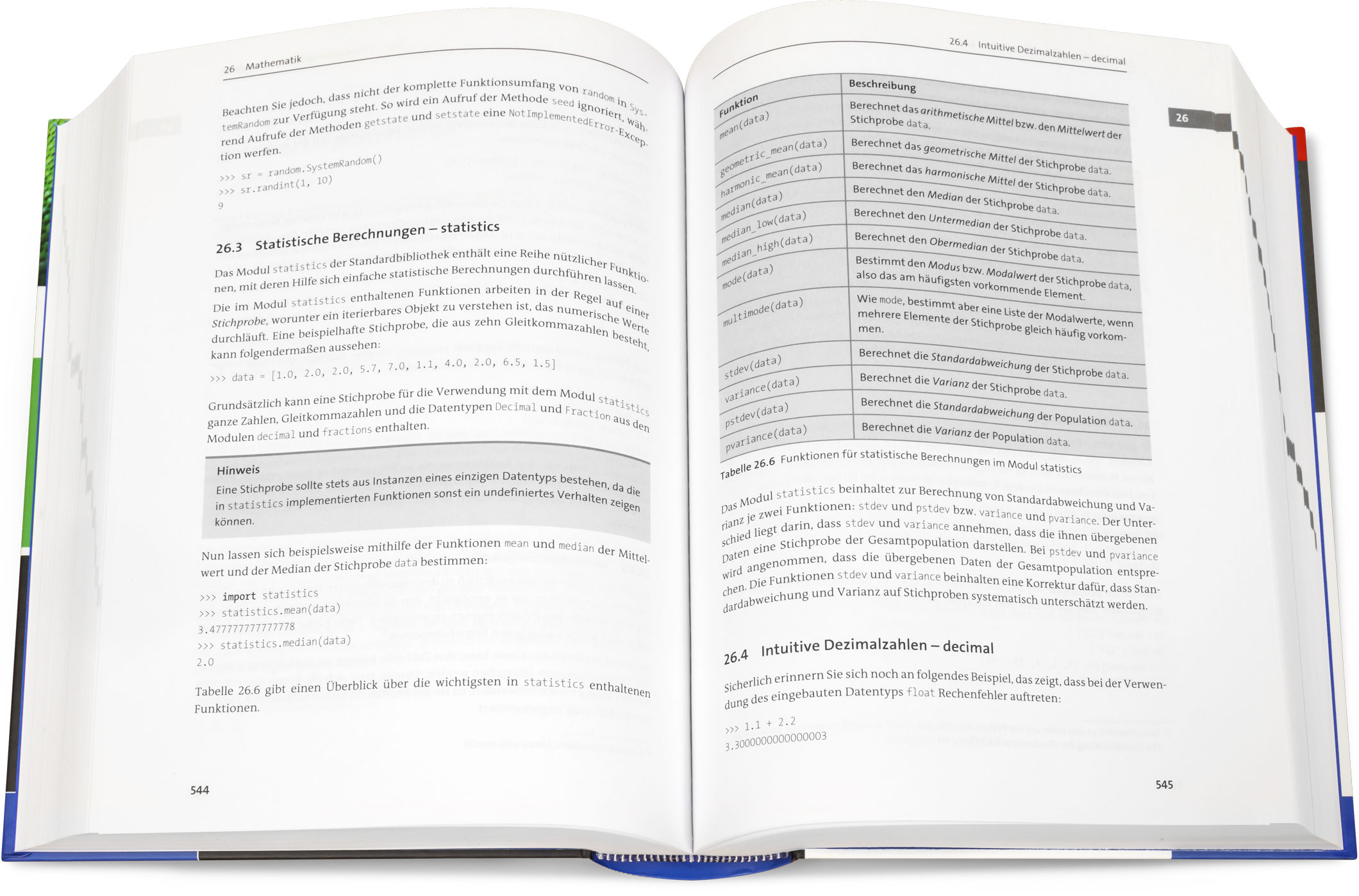 Blick ins Buch: Python 3 – Das umfassende Handbuch