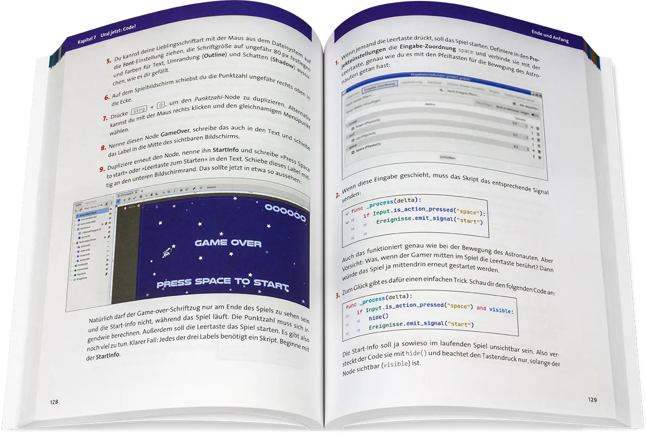 Blick ins Buch: Spiele programmieren mit Godot