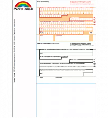 SEPA-Überweisungsträger, A4, 100 Stück