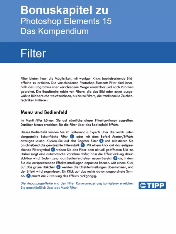 Bonuskapitel zu Photoshop Elements 15 - Das Kompendium: Filter