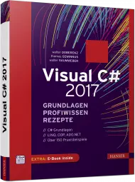 Visual C# 2017 - Grundlagen, Profiwissen und Rezepte, ISBN: 978-3-446-45359-3, Best.Nr. HA-45359, erschienen 03/2018, € 50,00