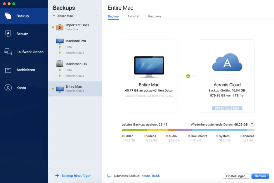 Acronis Cyber Protect Home Office Backup