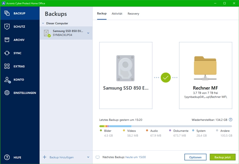 Acronis Cyber Protect Home Office Backup