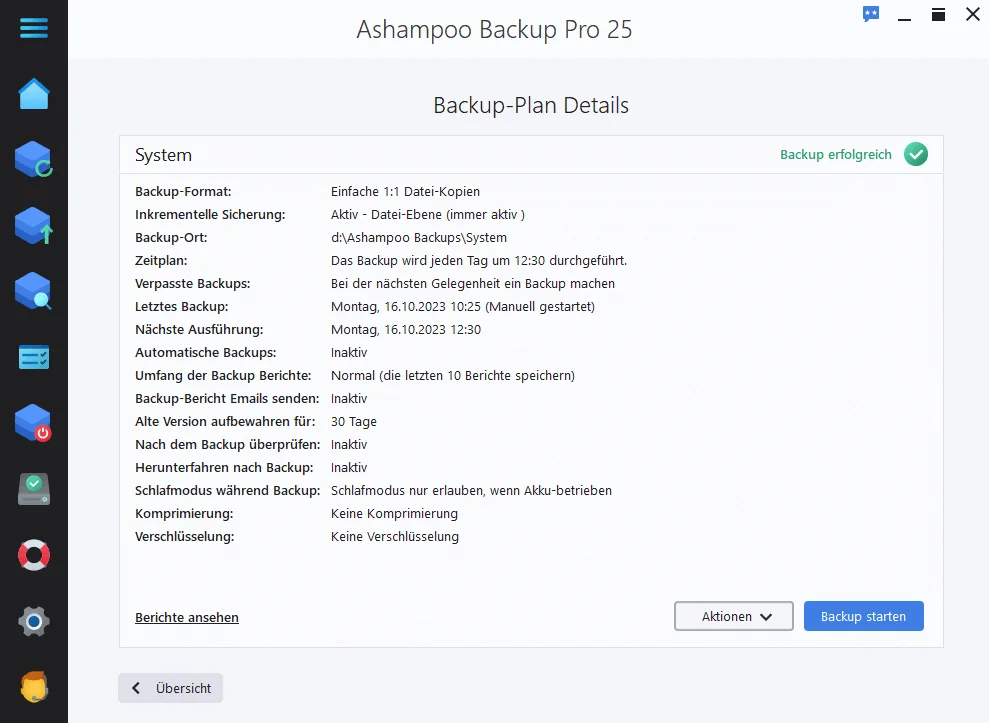 Backup Pro 25 Screenshot - Backup-Plan-Details