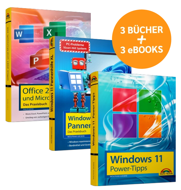 Windows 11 & Office – 3 Bücher + 3 eBooks