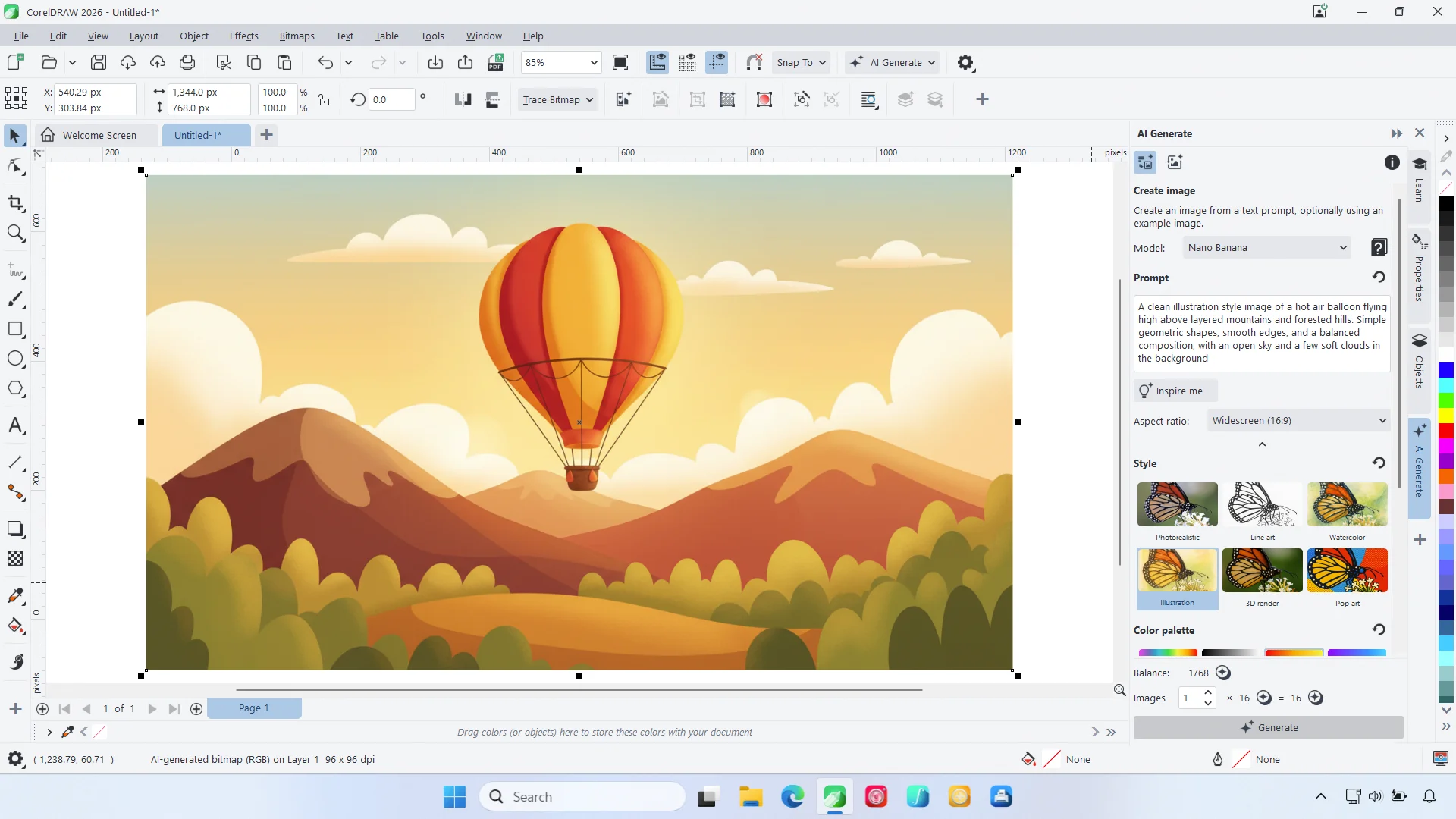 CorelDRAW 2026 - Bild-Erzeugung mit KI unter Windows