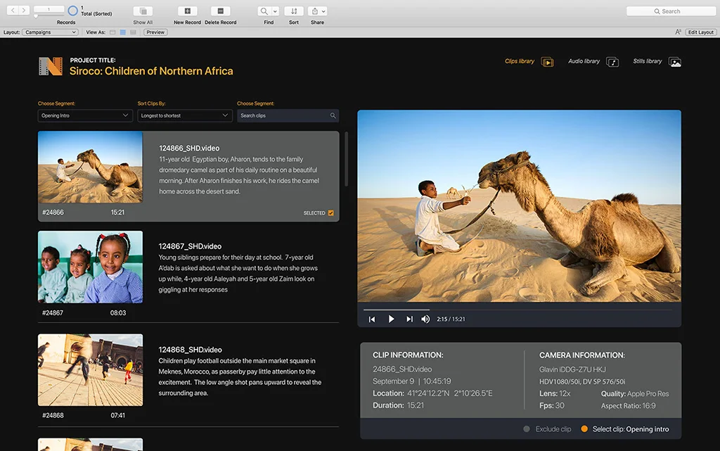 Screenshot zu Content-Bibliothek