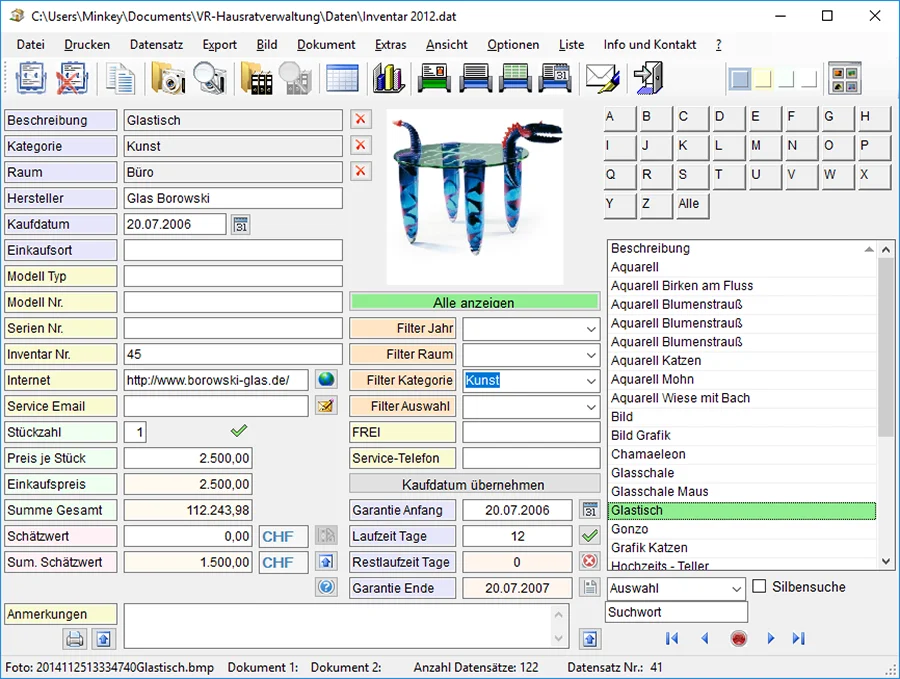 Screenshot Haushaltsbuch 2025