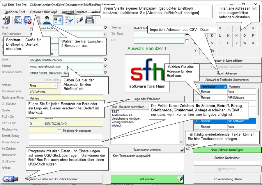 Screenshot Haushaltsbuch 2025