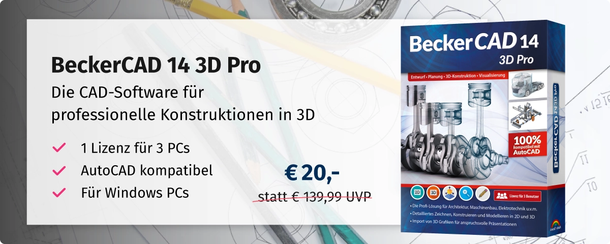 BeckerCAD 14 3D Pro | Die CAD-Software für professionelle Konstruktionen in 3D | Markt + Technik | EUR 24,99 (statt EUR 139,99 UVP)