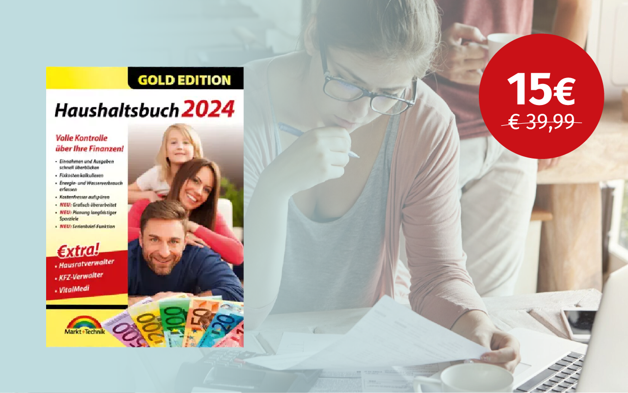 Haushaltsbuch 2024 Gold Edition | Das Komplettpaket rund um Ihre Finanzen | EUR 15,- (statt EUR 39,99 UVP)