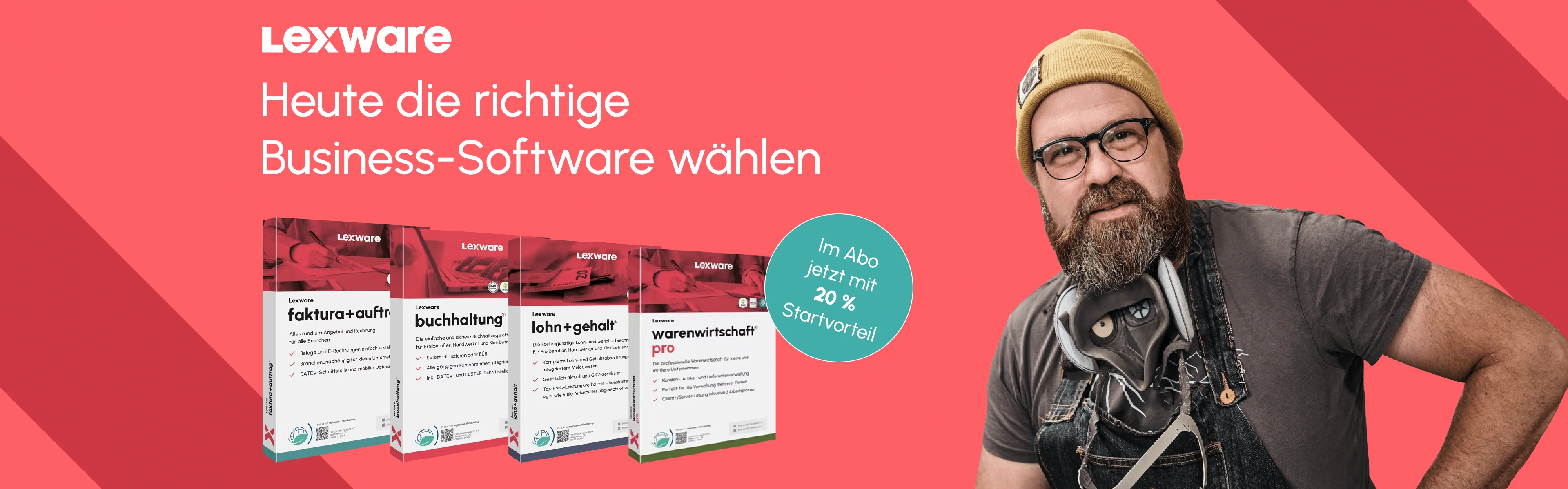 Lexware - Heute die richtige Business-Software wählen. Im Abo jetzt mit 20% Startvorteil