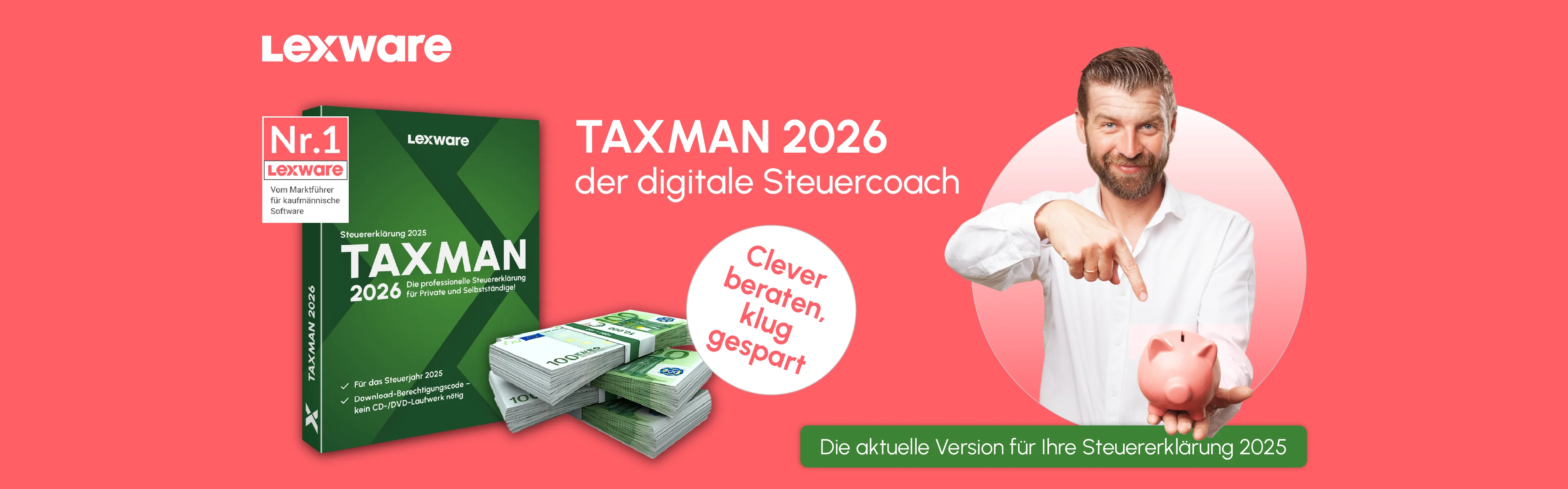 Lexware TAXMAN 2026 - der digitale Steuercoach. Clever beraten, klug gespart