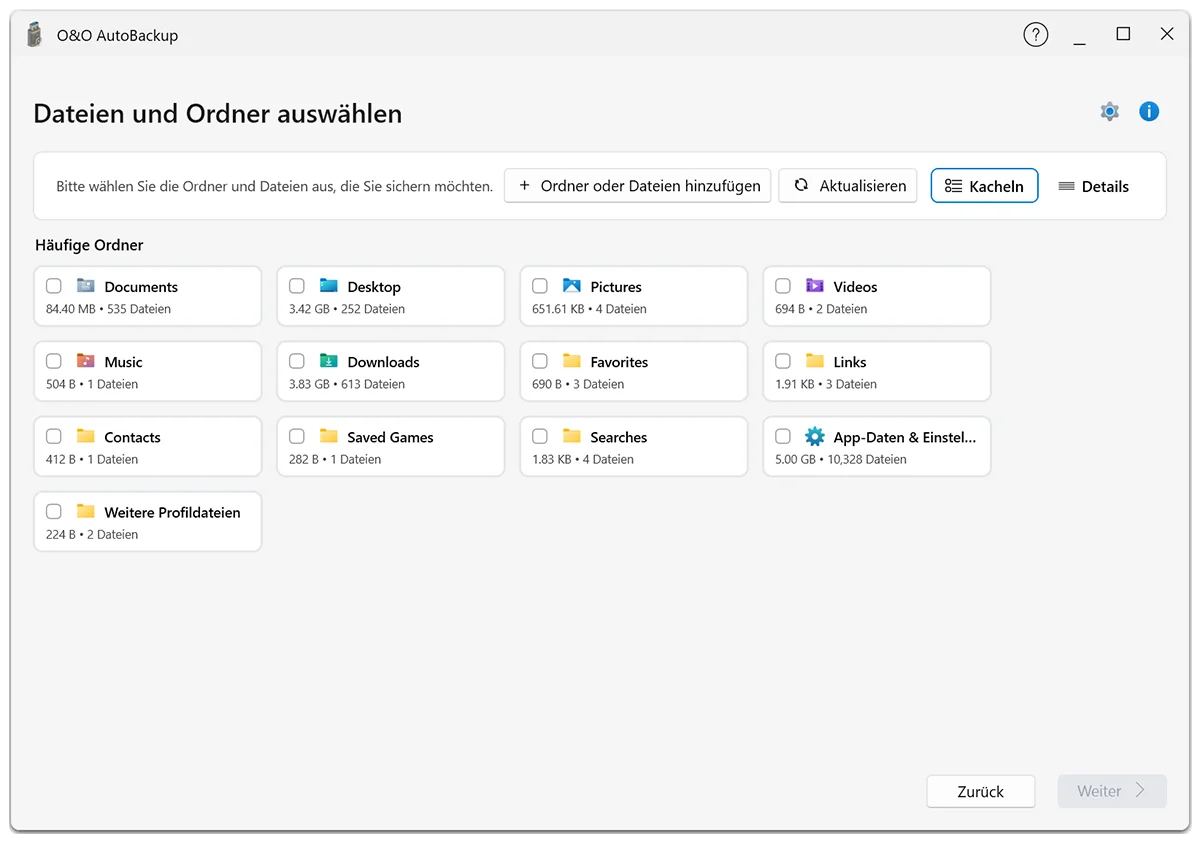 Screenshot O&O AutoBackup 8