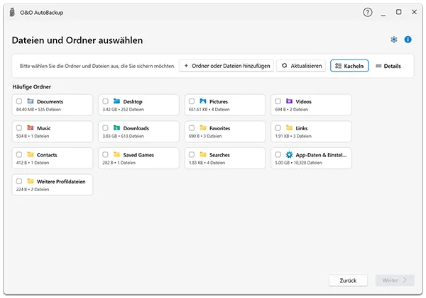 Screenshot O&O AutoBackup 8