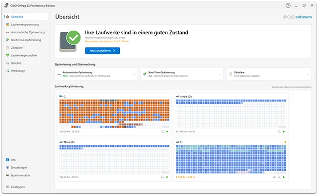 O&O Defrag ist einfach einfach