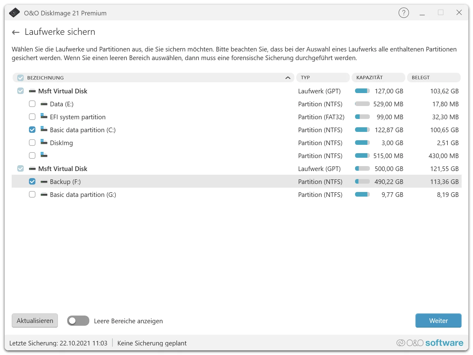 O&O DiskImage 21 Dateien sichern