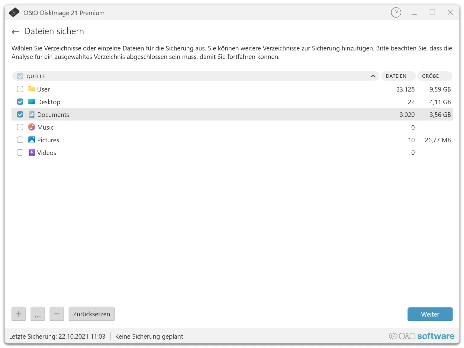 O&O DiskImage 21 Werkzeuge zu Sicherungen