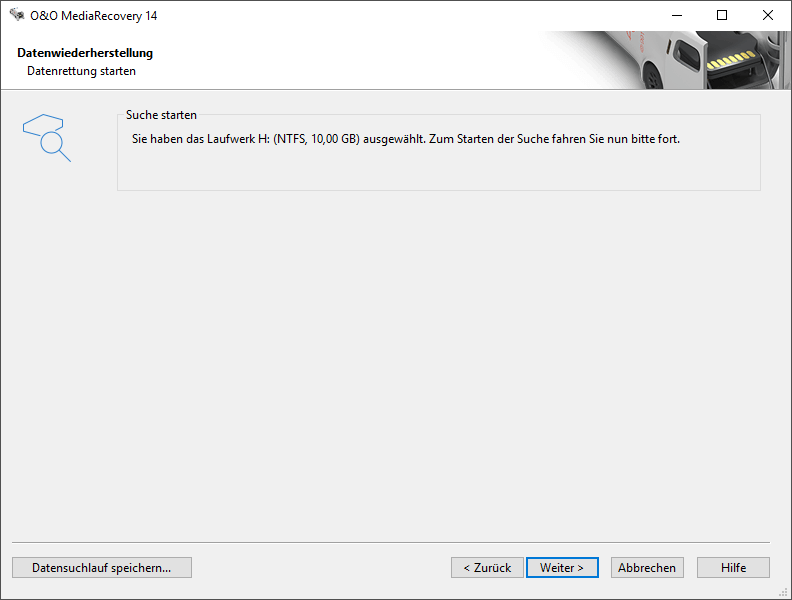 O&O MediaRecovery Datenrettung starten