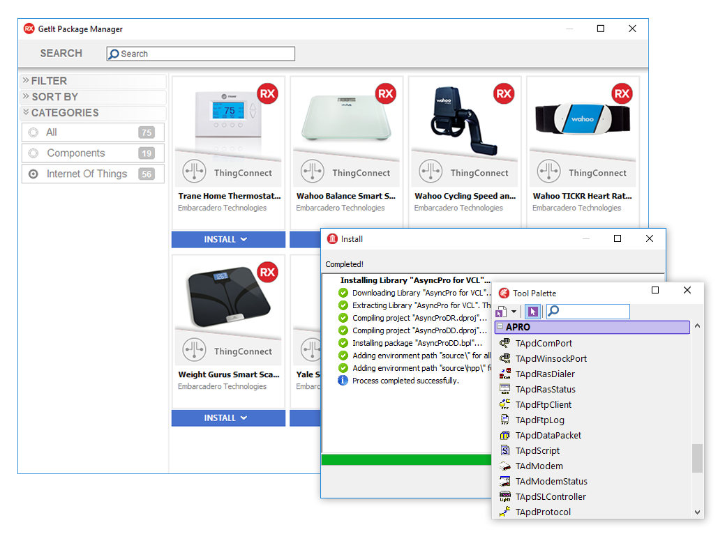 Screenshots des GetIt Package Managers