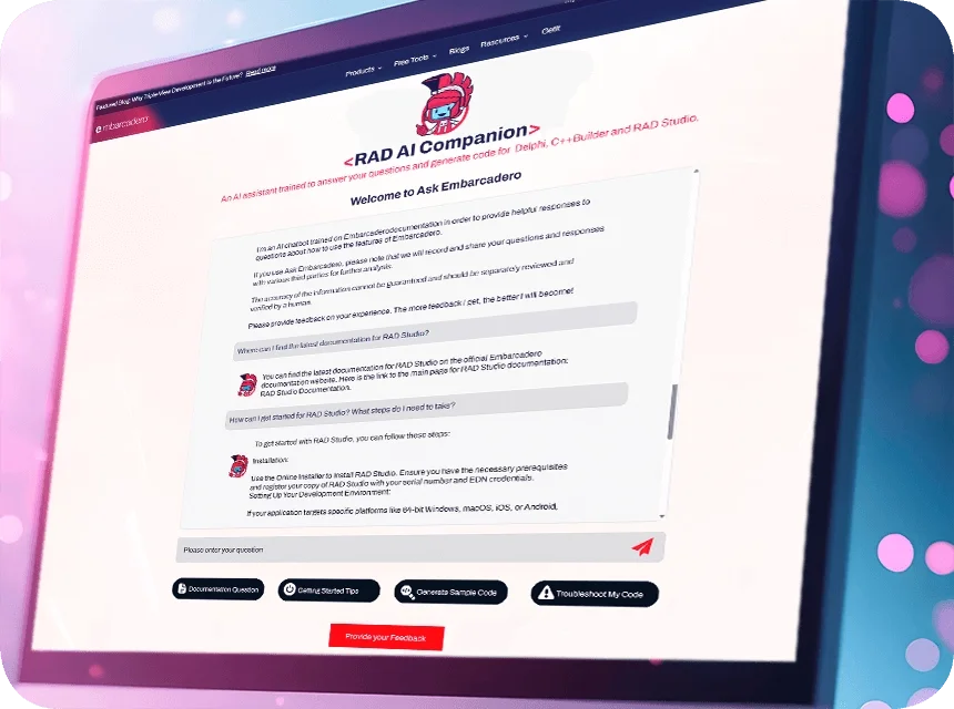 RAD AI Companion Webseite