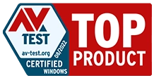 Certified Windows Top Product Award von AV Test – 08/2022