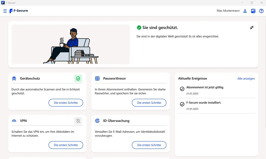 My F-Secure-Konto im Browser