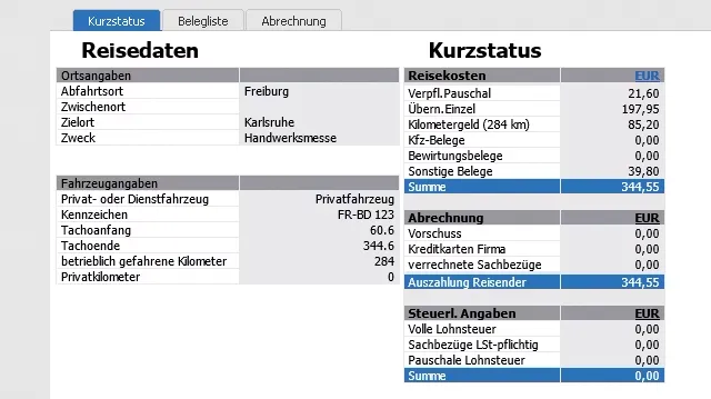 Reisekostenabrechnung