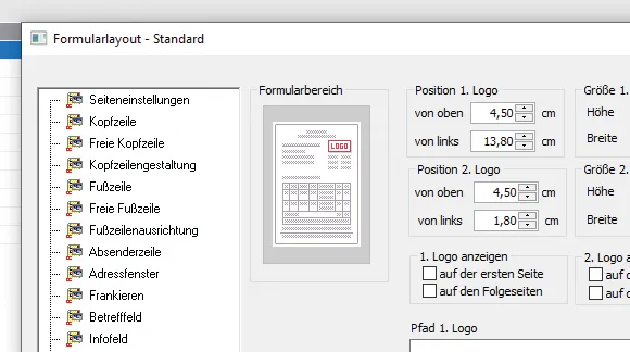Screenshot zu Formularlayout