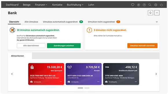 Lexware Office Bankübersicht