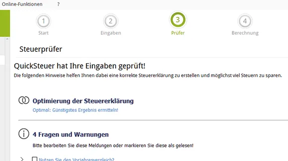 Der integrierte Steuerprüfer QuickSteuer 2022 - Der integrierte Steuerprüfer