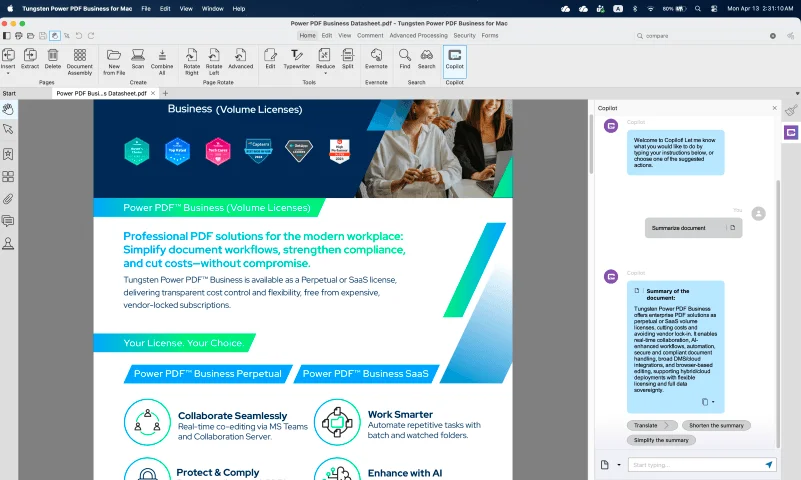 Power PDF for Mac - mit KI Copilot