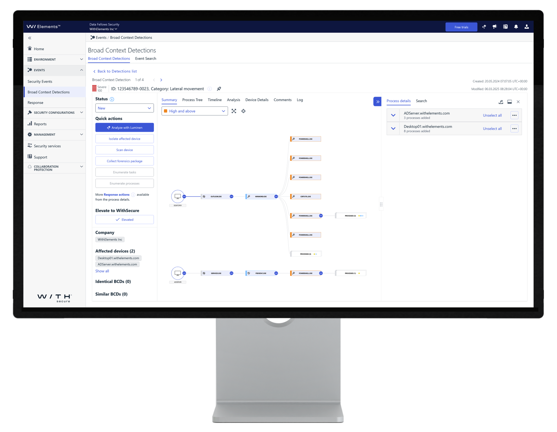 Screenshot: WithSecure Elements Cloud-Plattform