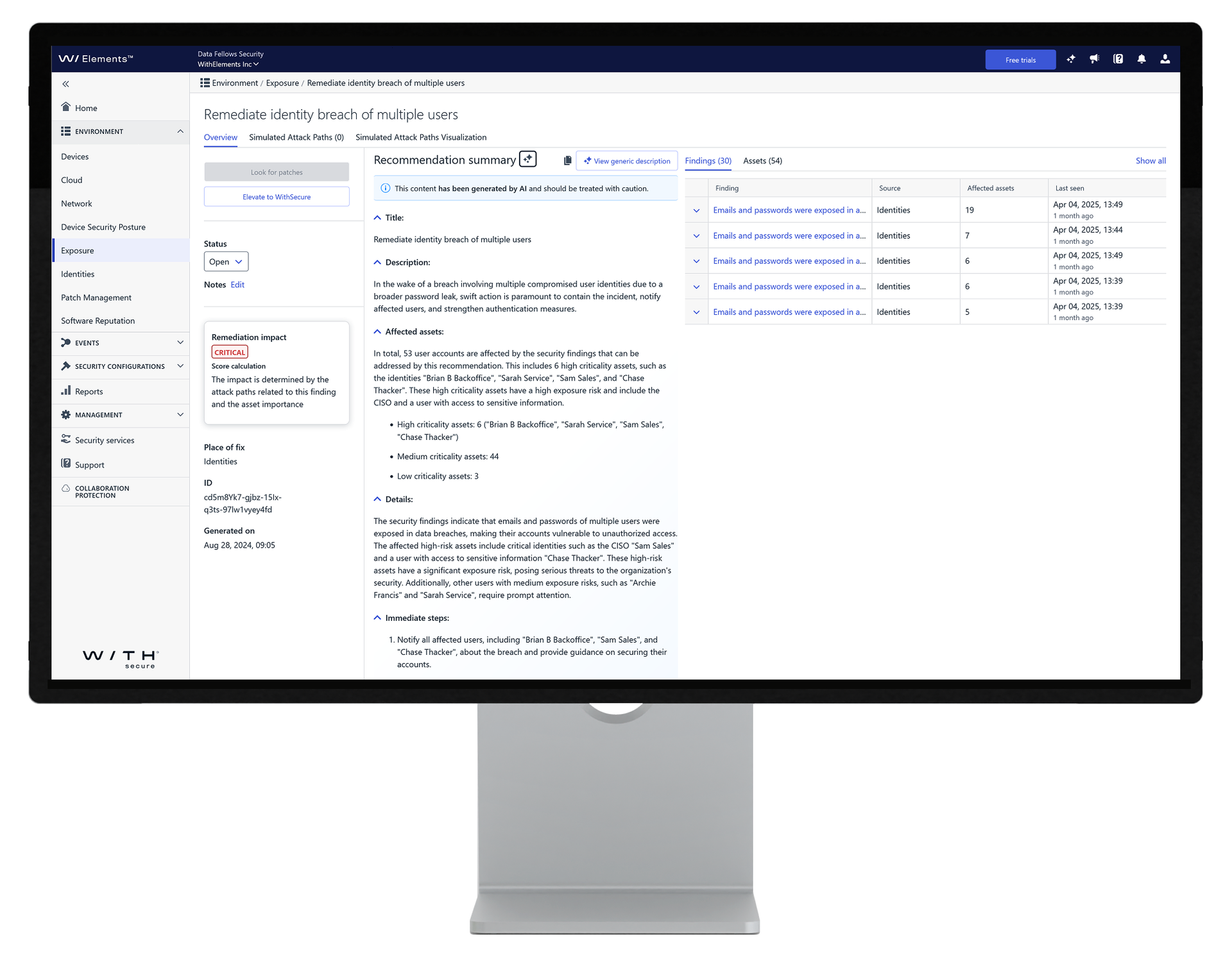 Screenshot: XM AI generierten Empfehlungen