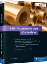 SAP-Materialwirtschaft - Customizing, ISBN: 978-3-8362-4184-7, Best.Nr. RW-4184, erschienen 10/2016, € 69,90